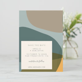 Reserve A Data Abstrato Moderno Forma Taupe Teal