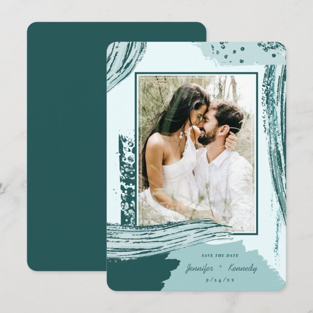 Reserve A Data Abstrato Paint Paint Paint do Chic - Foto (Frente/Verso)