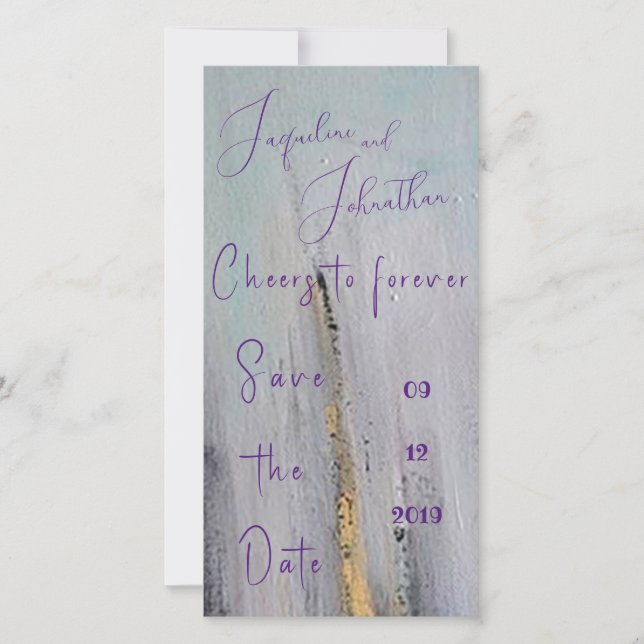 Reserve A Data Abstrato preto e Dourado moderno salve a data (Frente)