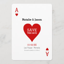 Reserve A Data Ace of Hearts Save The Date Wedding Announce