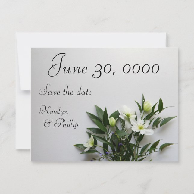 Reserve A Data Acordo de clematis branca (Frente)