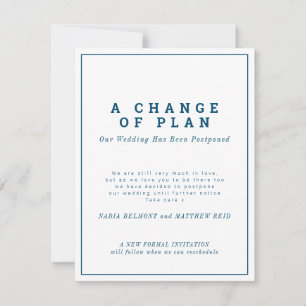 Reserve A Data Adiamento do casamento ou da mudança de plano