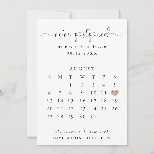 Reserve A Data Adiamos | Calendário (Frente)