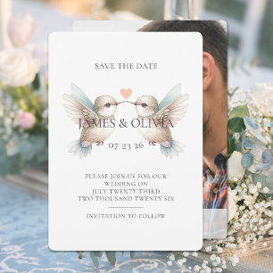 Reserve A Data Adorável Casamento Adicionar Foto Salvar Data