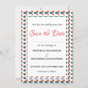 Reserve A Data ÁFRICA DO SUL Celebração de Casamento Patriótico P