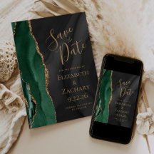 Ágata Verde Esmeralda Dourado Preto Aquarela