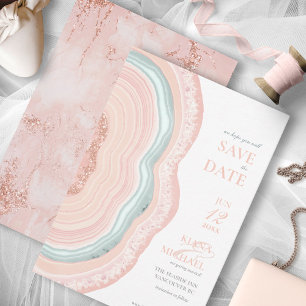 Reserve A Data Agate Geode Glitter Wedding Rosa Dourado ID647