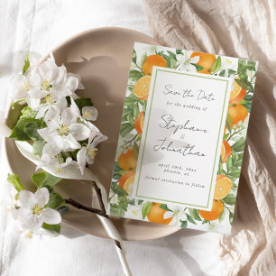Reserve A Data Água-forte de Laranja Mandarim para Casamento Salv