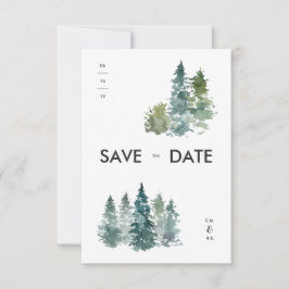 Reserve A Data Água-forte Minimalista Aquarela Pinheiros Salve a
