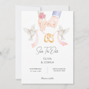 Reserve A Data Alaiança de casal com pássaros suave elegante casa