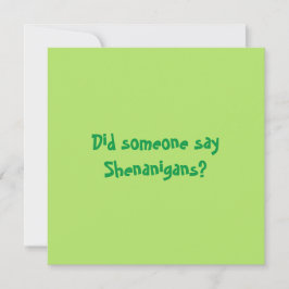 Reserve A Data Alguém Disse Shenanigans? Feliz Dia dos Patrícios