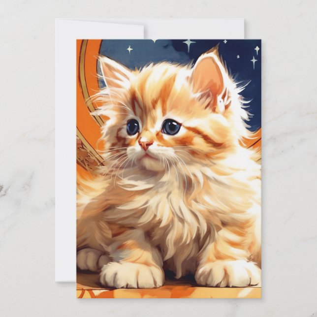 Reserve A Data Alphonse Mucha Art Nouveau Orange Cat (Frente)