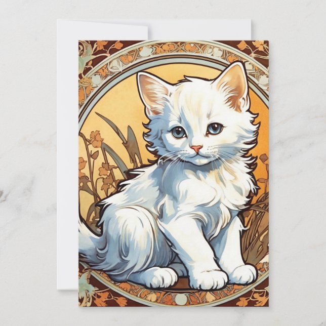 Reserve A Data Alphonse Mucha Style Cat (Frente)