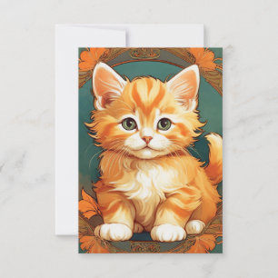Reserve A Data Alphonse Mucha Style Orange Cat