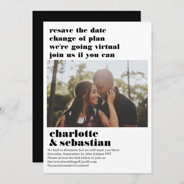 Reserve A Data Alteração do Plano Casamento Virtual Salvar a Foto (Frente/Verso)