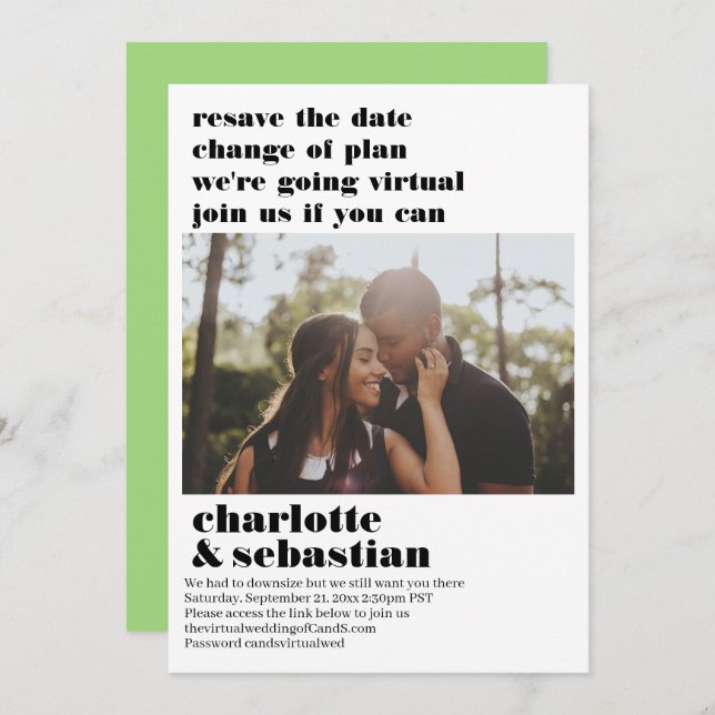 Reserve A Data Alteração do Plano Casamento Virtual Salvar a Foto (Frente/Verso)