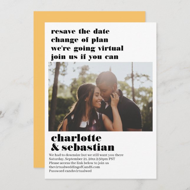 Reserve A Data Alteração do Plano Casamento Virtual Salvar a Foto (Frente/Verso)