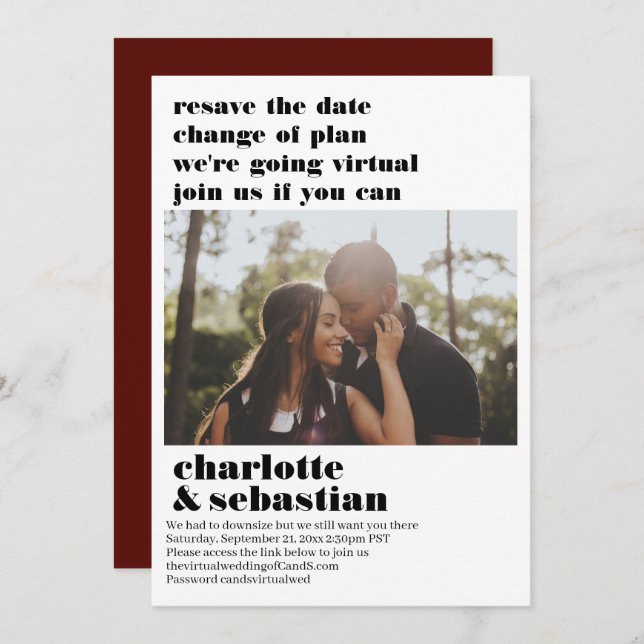 Reserve A Data Alteração do Plano Casamento Virtual Salvar a Foto (Frente/Verso)