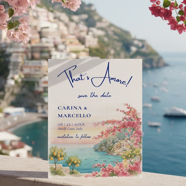Reserve A Data Amalfi Coast Amore Italy Sunset Glow Wedding (Criador carregado)
