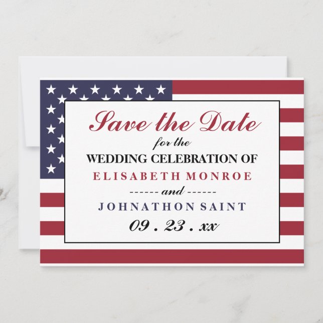 Reserve A Data American Flag Wedding (Frente)