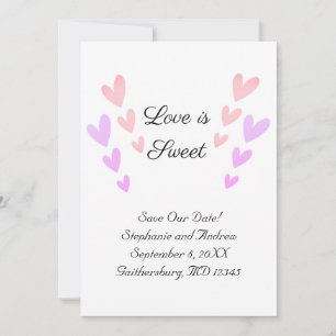 Reserve A Data Amor a Coração Rosa Personalizado É Um Casament
