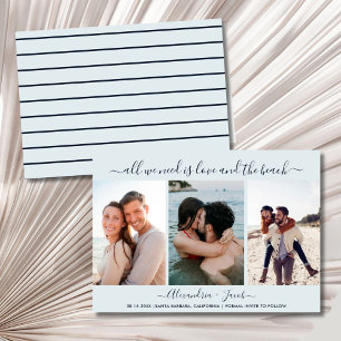 Reserve A Data Amor e a Praia 3 Foto Casamento Save the Date