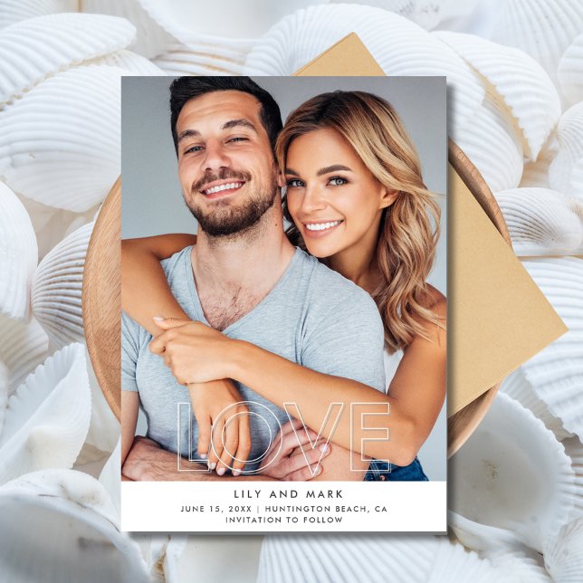 Reserve A Data Amor Foto Moderna Casamento Salve a Data (Love Modern Photo Wedding Save the Date)