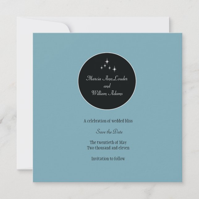 Reserve A Data Amsterdã Salvar a data: Pó azul (Frente)