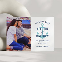 Âncora Náutica Azul Foto Casamento