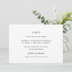 Reserve A Data Andrea Black White Elegant Wedding