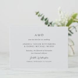 Reserve A Data Andrea Gray Elegant Casamento