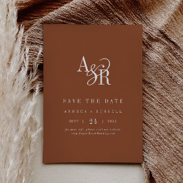 Reserve A Data ANDREA Monograma Simples Terracota Casamento Minim