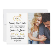 Anéis De Casamento Do Monograma Chic Salve Ou Troq