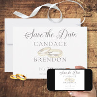 Anéis de Casamento Dourado no Casamento Branco