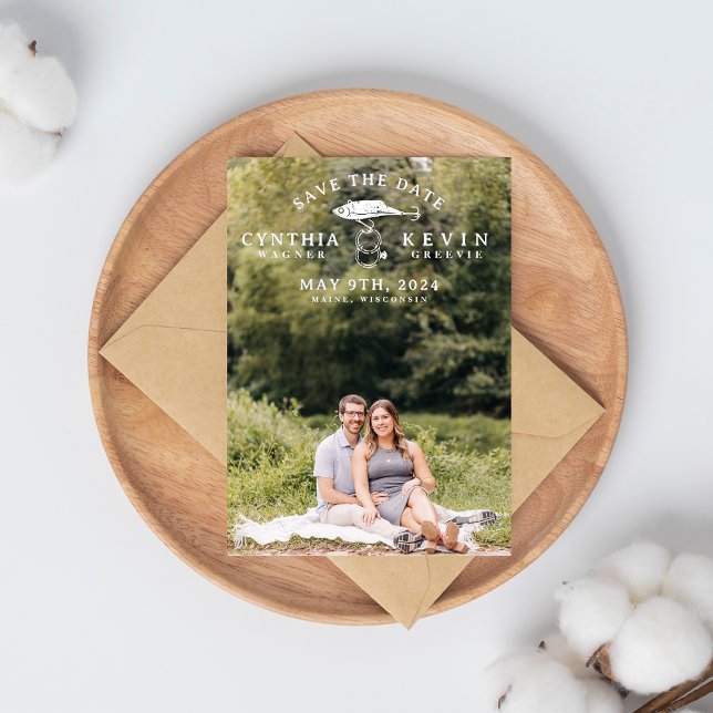 Reserve A Data Anéis de casamentos de anzóis de isca salvam a dat (Criador carregado)