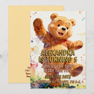 Reserve A Data Animais de Aniversário Infantil - Ursinho Teddy Fo