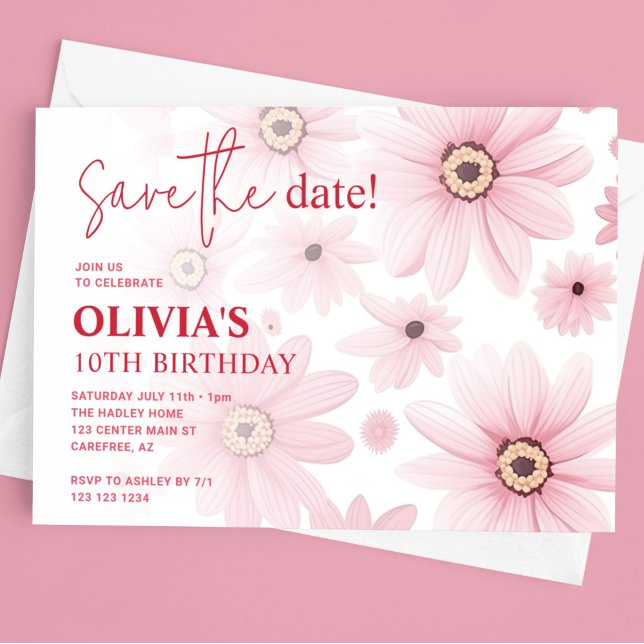 Reserve A Data Aniversário da Pink Daisy Kid (Criador carregado)