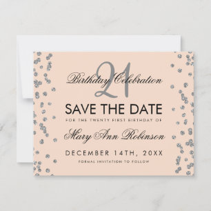 Reserve A Data Aniversário de 21 anos Silver Salve o Blush de Con