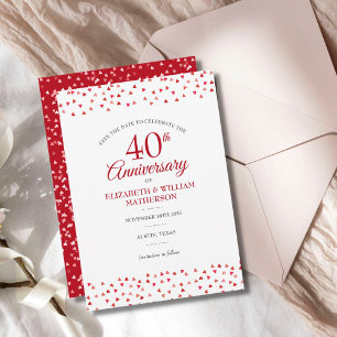 Reserve A Data Aniversário de 40 anos de Casamento Corações de Am