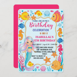 Reserve A Data Aniversário de polvos de uma bela sereia do arco-í