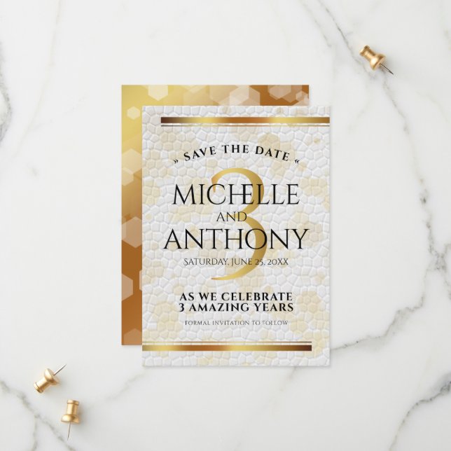 Reserve A Data Aniversário do Casamento de Couro do Elegante (Frente/Verso In Situ)