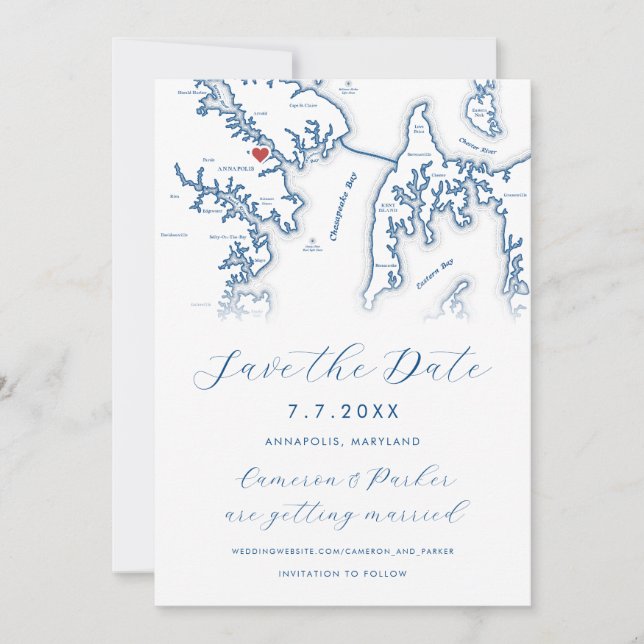 Reserve A Data Annapolis Maryland Map Marinho Blue Photo (Frente)