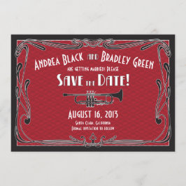 Reserve A Data Anos 20 Rugindo Trompete de Casamento Salve a Data