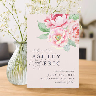 Reserve A Data Antiguidade Peony Blush Floral Wedding