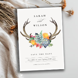 RESERVE A DATA ANTLER BOHEMIAN SUCCULENTE FLORAL SALVE A DATA