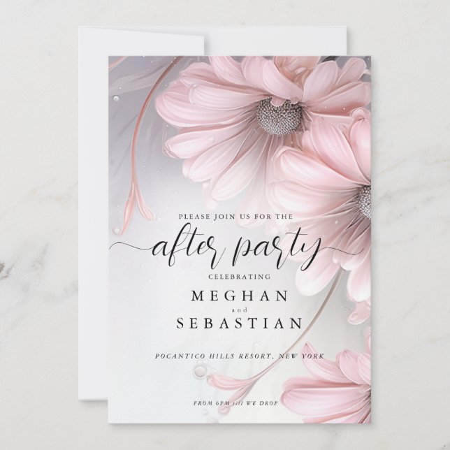 Reserve A Data Após a festa 2 Boho Pink Daisy (Frente)