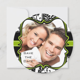 Reserve A Data Apple Green Damask Swirls Casando Salve a Data