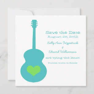 Reserve A Data Aqua/Green Guitar Heart Salvar o Concurso de Data