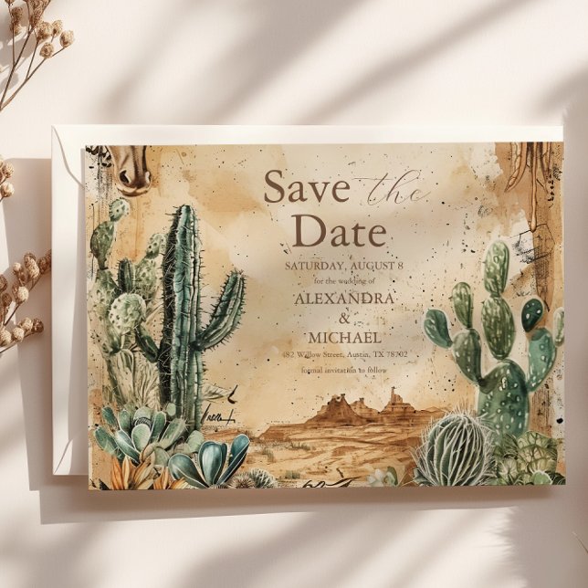 Reserve A Data Aquarela Boho Ocidental  (Criador carregado)