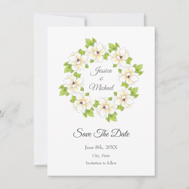 Reserve A Data Aquarela, Caneta e corante Magnólia (Frente)